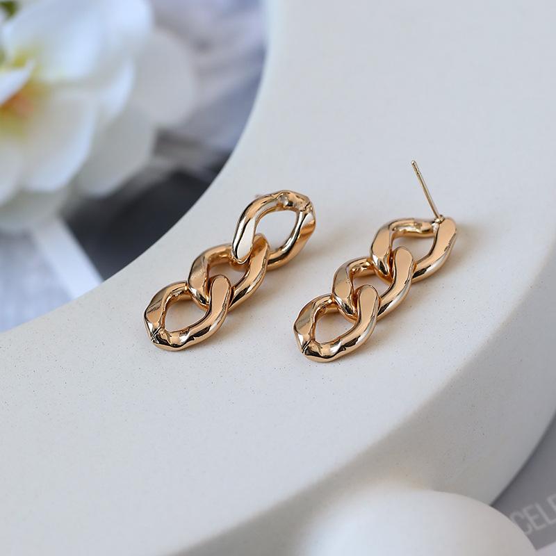 

Серьги-цепочки из металла золотой