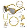 Hip Hop Costume Kit Dollar Sign Pendant Necklace Adjustable Hat Hip Hop Dollar Rings Sunglasses Bracelets Set Gifts