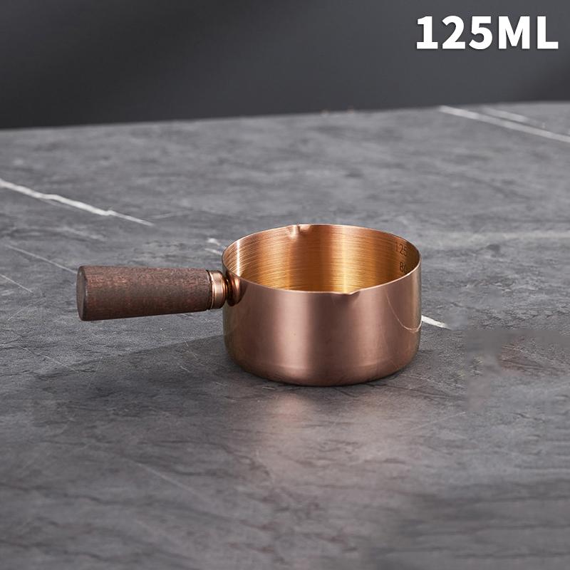 1Pcs Stainless Steel Sauce Cup Western Sauce Cup Steak Dressing Cup Wooden Handle Tomato Salad Dipping Saucer Kitchen Tool