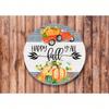 Vintage Halloween Truck Metal Sign, Farmhouse Wall Decor, Rustic Garage Art, Holiday Wreath Plaque For Home