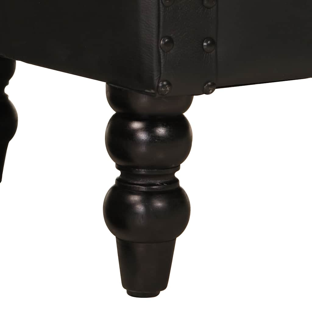 Armchair In Black Genuine Goat Leather