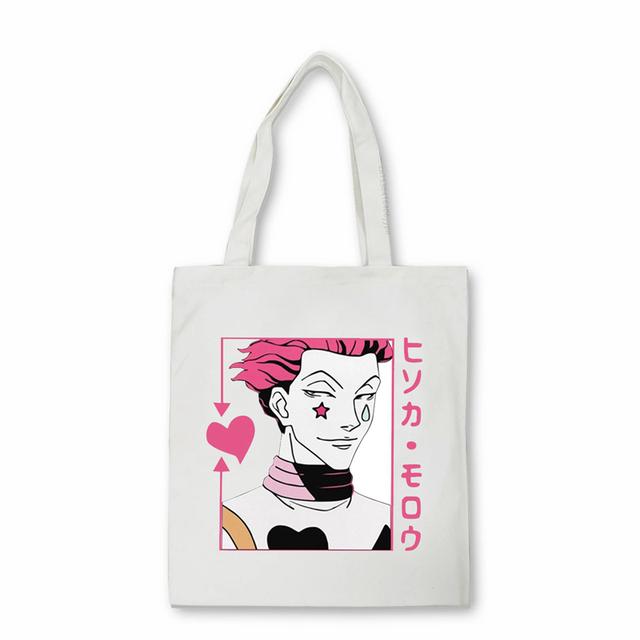 Anime giapponese Hunter x Hunter Shopping Bag Eco Manga Tote Harajuku Shopper Borsa da donna Borsa a tracolla in tela Killua Zoldyck Hisoka