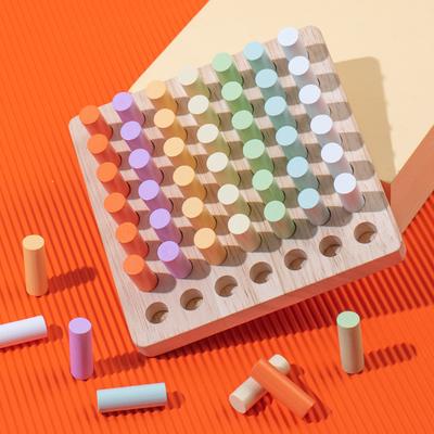 Jeu éducatif en bois coloré à fiches pour enfants, méthode Montessori, entraînement à la coordination œil-main, reconnaissance des couleurs