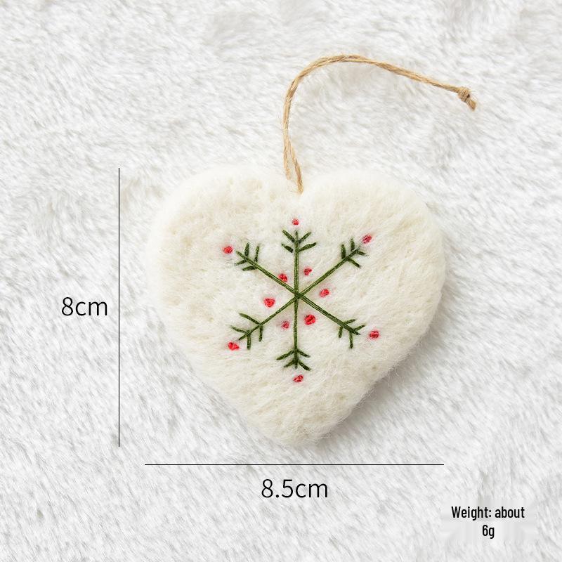 NUCHI Wool Felt Snowflake Mini Christmas Tree Ornaments