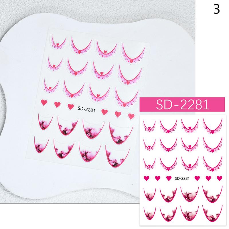 French 3D Simplified Line Nail Art Stickers Irregular Line Press On Nails Decals Manicure Decorations Diy