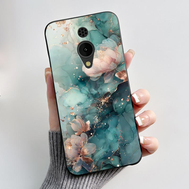 Hülle Für Nokia 150 2G 2023 TA-1582 Hülle Ästhetisch Luxuriös Niedlich Cool Jungen Mädchen Schwarz Matt Weiches TPU Vollschutz Rückseite