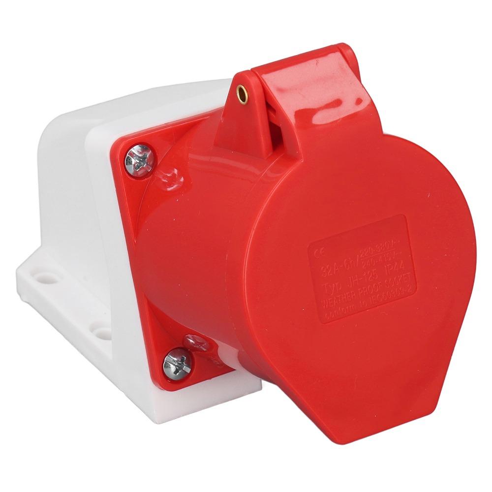 2 Set 5Pin 32A Industrial Connector 380-415V Surface Mounted Socket  Electrical Connection