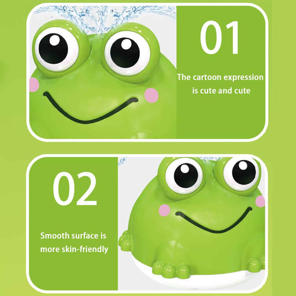 Frog Automatic Sprinkler Bath Toy with Light USB Rechargeable Spraying Water Toy for Kids