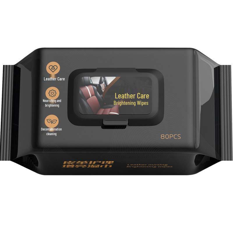

Leather Care Wipes for Clothing, Shoes, Bags & Car - Genuine Leather Maintenance & Brightening
