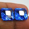 Natural Flawless BLUE Sapphire 18.40 Ct CERTIFIED Loose Gemstone Square Shape