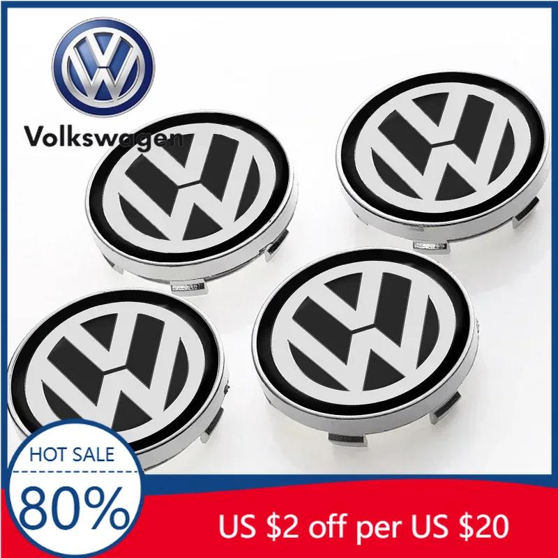 For Volkswagen VW 4pcs 56/60mm Car Emblem Tire Wheel Hub Cap Rim Covers Auto Accessories For Volkswagen Golf-5 6 7 Jetta Lavida