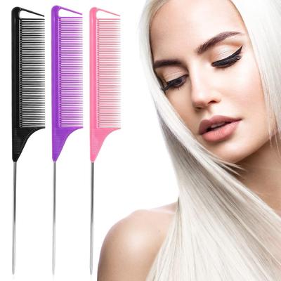 Stainless Steel Pointed Tail Hair Professional Hair Comb Hair Brush Salon Hair Styling Tool Hair Comb Special for Real Hair Wigs