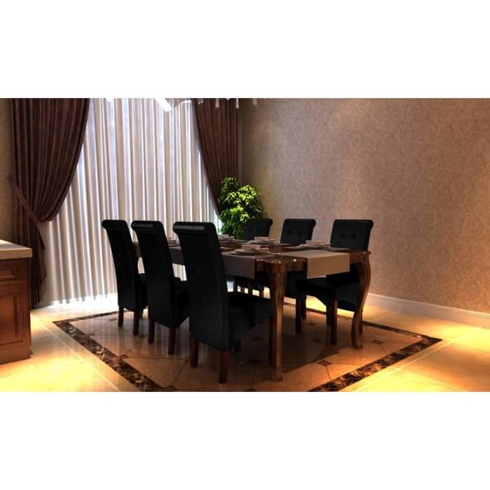 Chair In Antique Black Faux Leather (set of 6) 160318