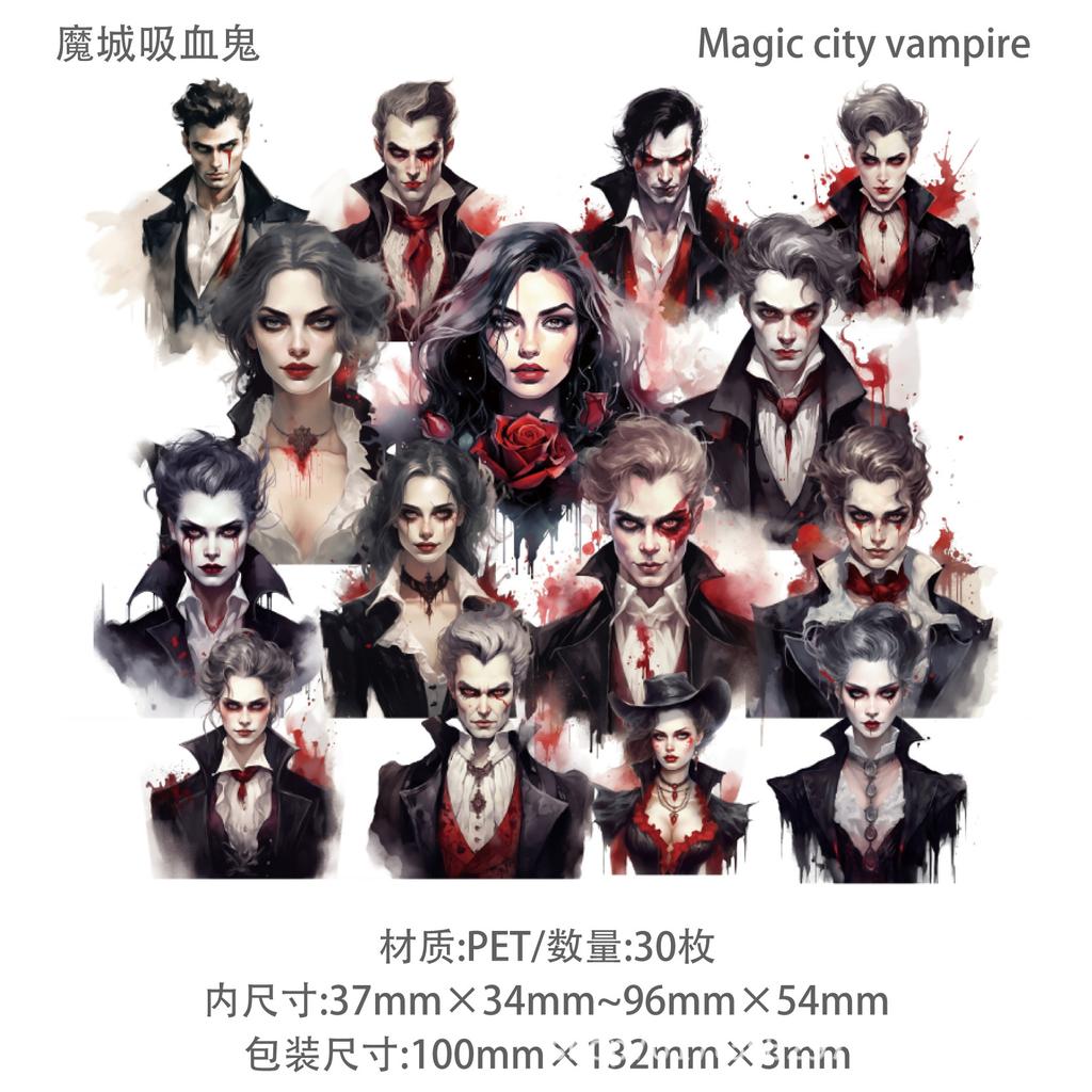 Vintage European Style Gothic Vampire Pet Stickers For Hand Account Diy Craft Decoration