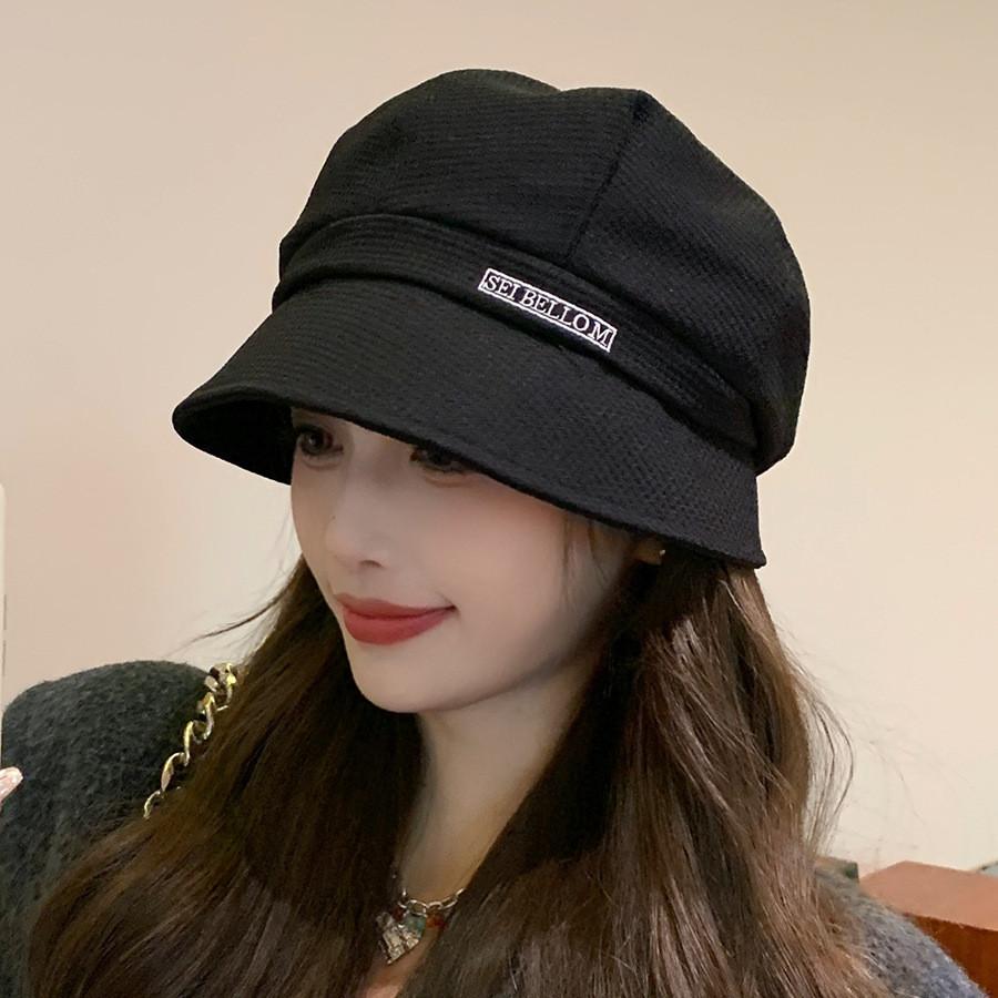 Autumn Winter Retro Pattern Beret Hat With Breathable Cotton Material For Women чёрный