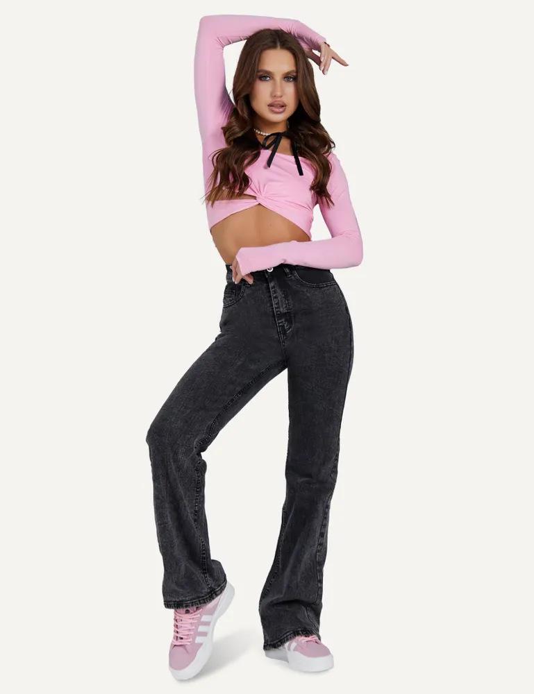

Women s 2025 Micro-Flare Jeans - Autumn Fashion 29 серый