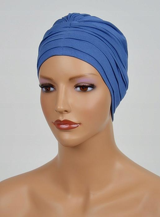 Niebieski Turban Nadia 116 Z Bambusa Czapka Także Po Chemioterapii