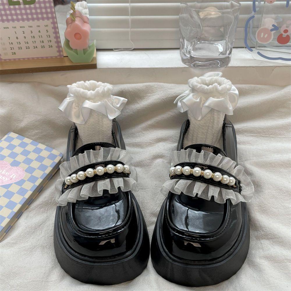 Fashion Mary Jane Shoes for Women Cute Platform Round Toe Black Woman Pumps Non Slip Fashion Korean Style 2025 Trend Chic Point Popular