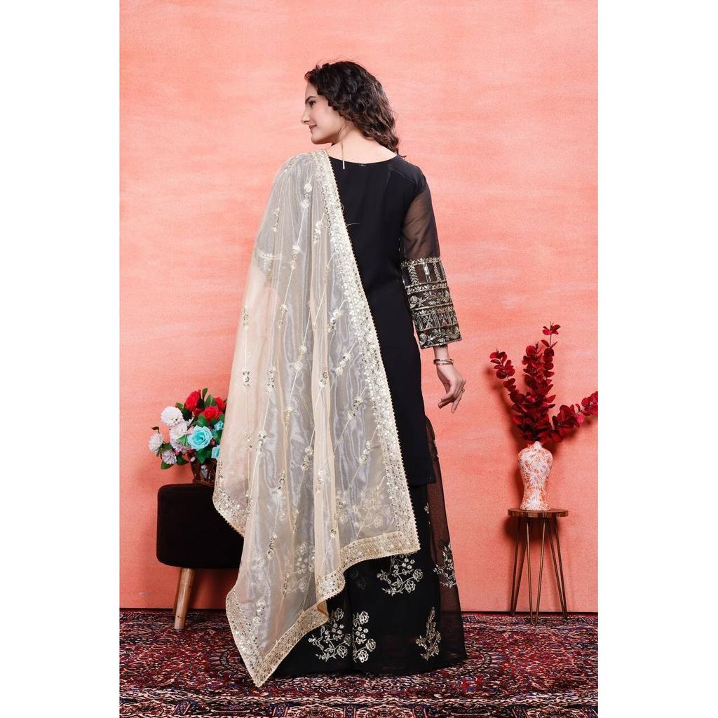BOLLYOOD PAKISTANI DESIGNER SALWAR KAMEEZ WOMEN INDIAN PARTY WEAR SHARARA SET VFP-1887a