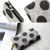 VIA DOAN Women's Slim L-Shaped Zipper Long Wallet, Genuine Leather, Polka Dot Pattern, Made in Japan [No. 561]
