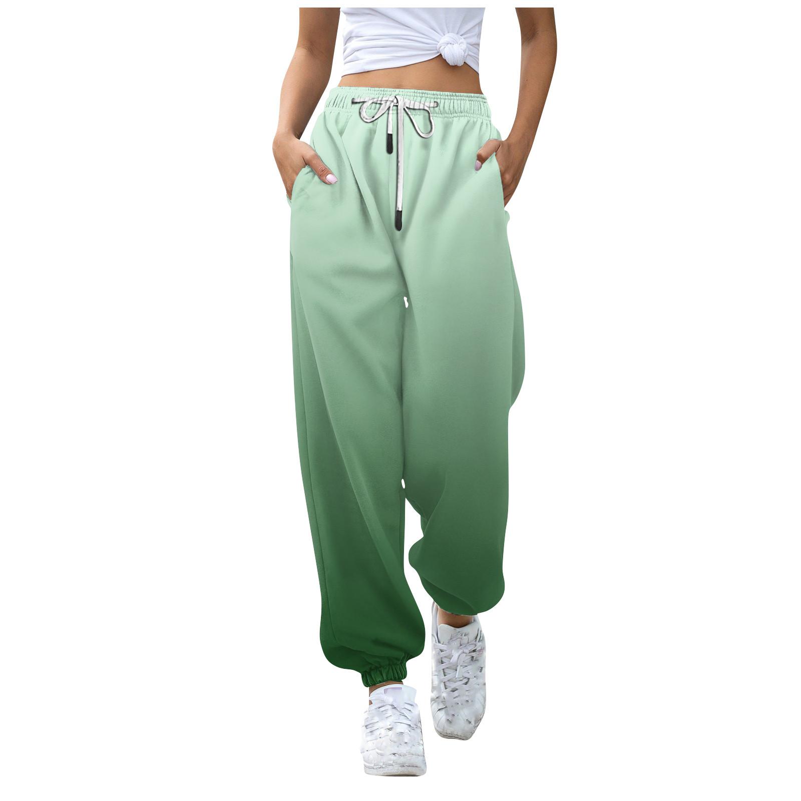 

Женские модные повседневные брюки с принтом и эластичным поясом на шнурке XXXL зелёный