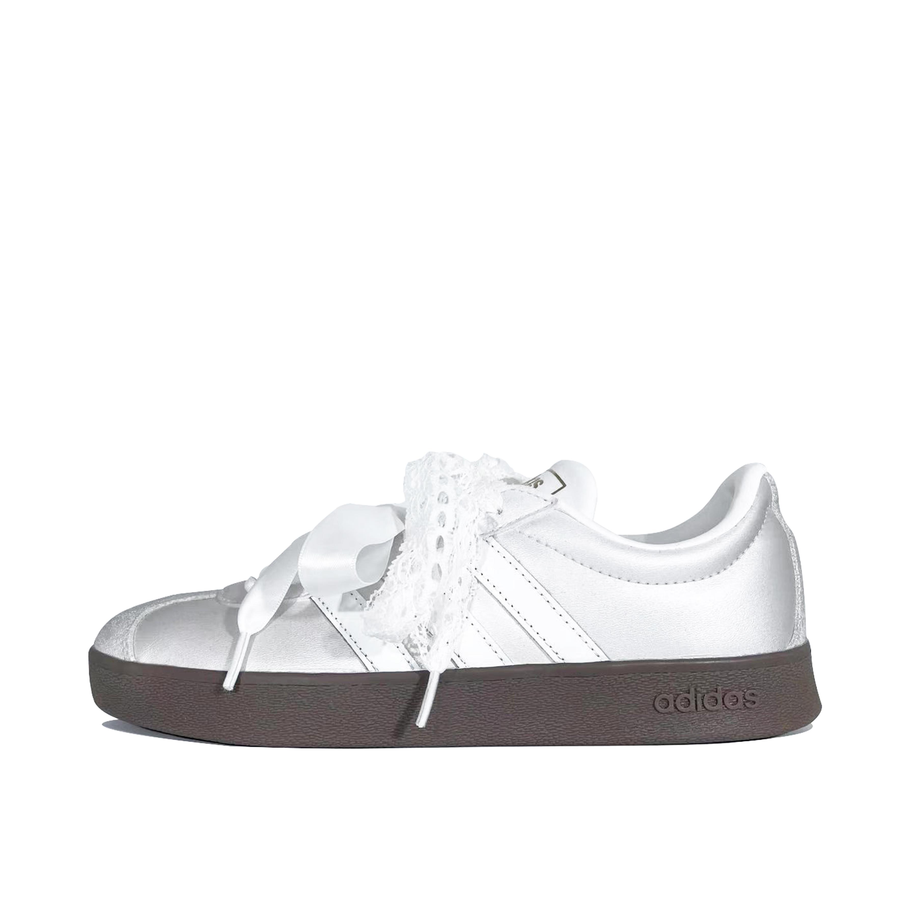 

Adidas VL COURT 2.0 Galaxy Satin Dance Leather Coverage Balance Low top Skateboard Shoes Unisex Silver White ID6015(Team1118-) 35⅔