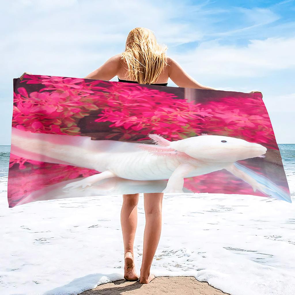 Cartoon Salamander Series Seaside Vacation Beach Towel Swimming Bath Towel Microfiber Sports Towel