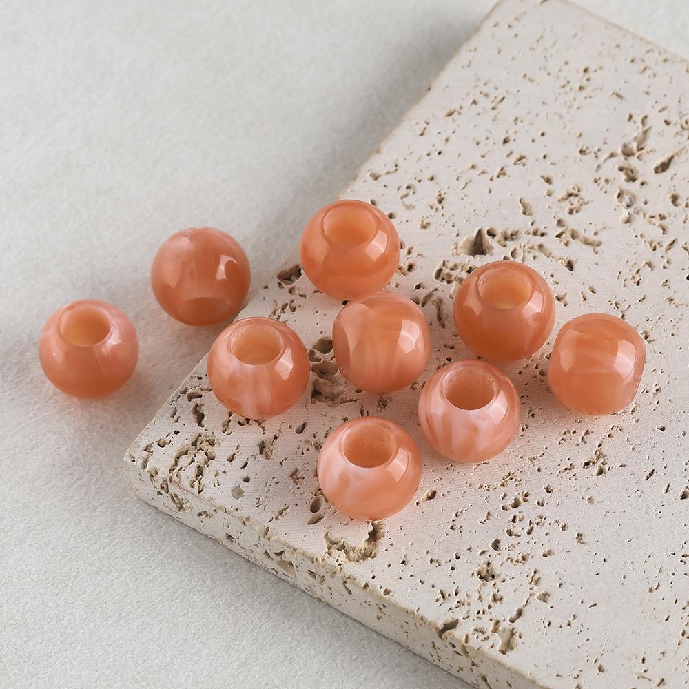 10/30/50/100pcs Acrylic Round Large Hole Beads Two-color Spacer Beads for DIY Jewelry Making Necklace Bracelet Craft Accessories