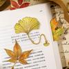 1pc Retro Ginkgo Maple Leaf Metal Bookmark With Chain Pendant Bookmark Students Reading Tool Gifts For Book Club Lovers Friends