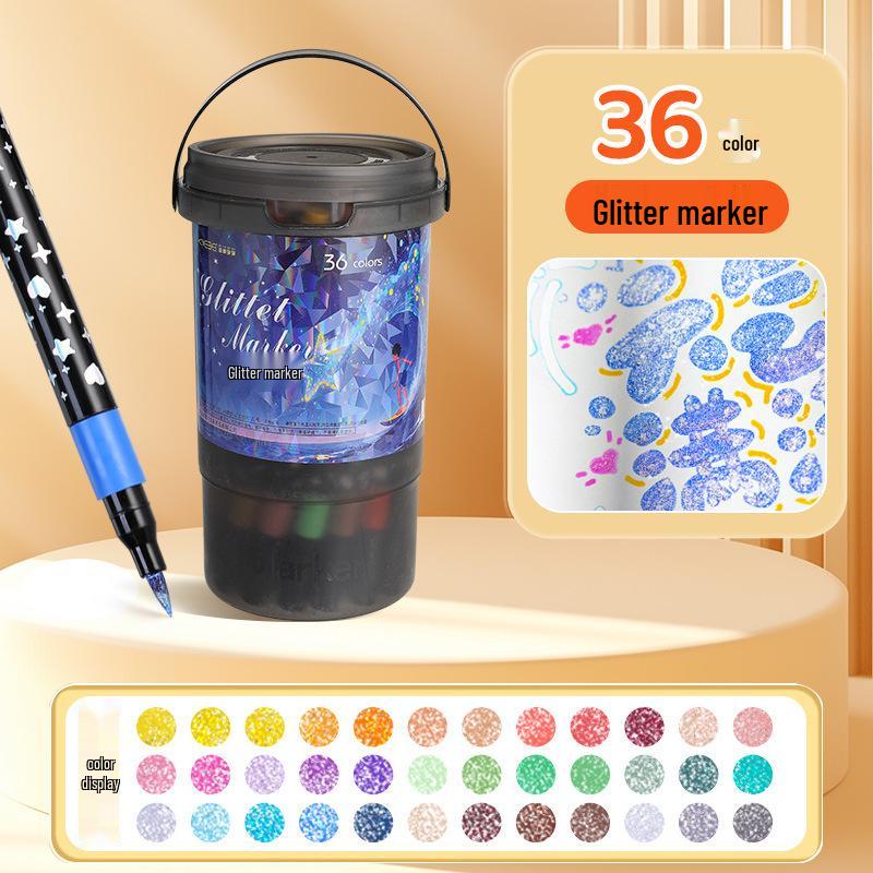 Double-Headed Glitter Marker Fluorescent Pen for Art, DIY, and Dual-Color Notes