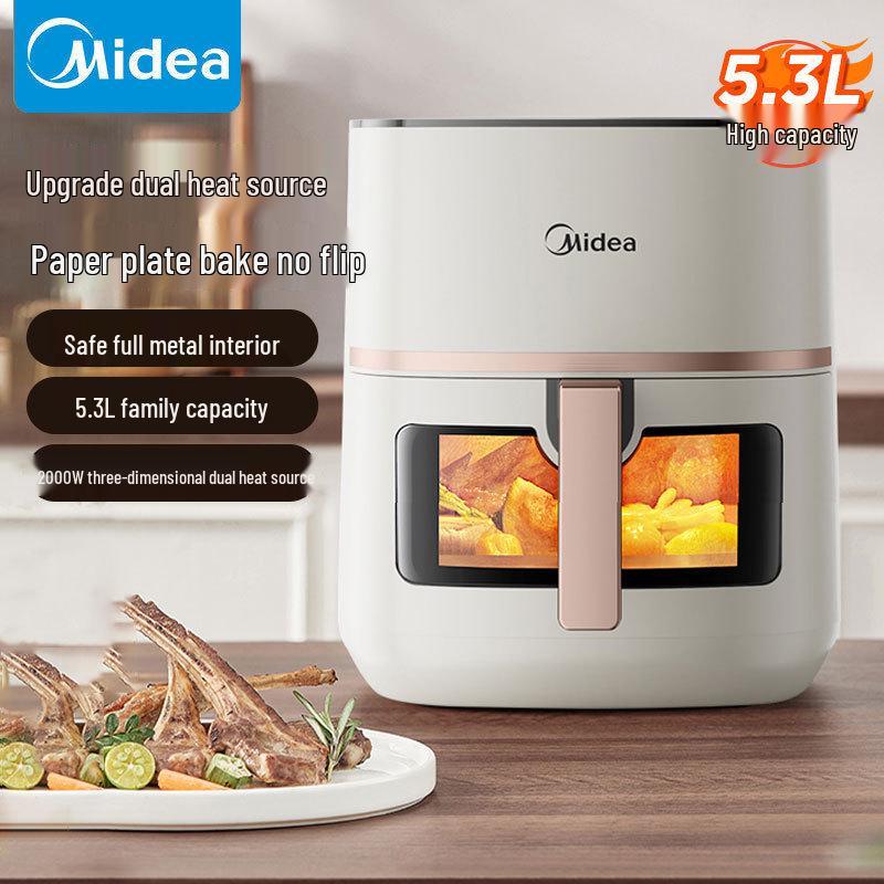 Midea KZC5394 Flame Roast Air Fryer - Dual Heat, No Flip, Large Capacity