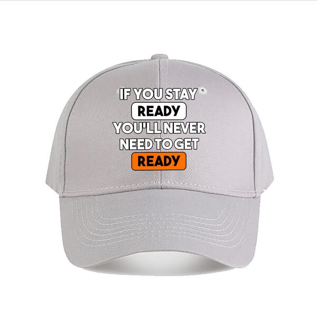 Motivational Ready Quote Wall Art Baseball Cap Fashion Unisex Sunhat Womens Outdoor Sports