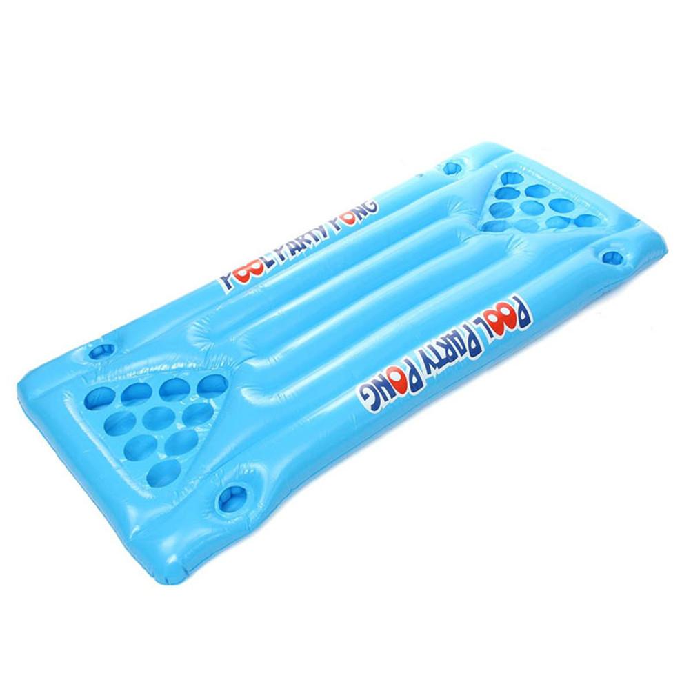 Inflatable Pool Party Floating Raft Multifunctional Beer Pong Air Mattress Inflatable Beer Pong Table for Beach