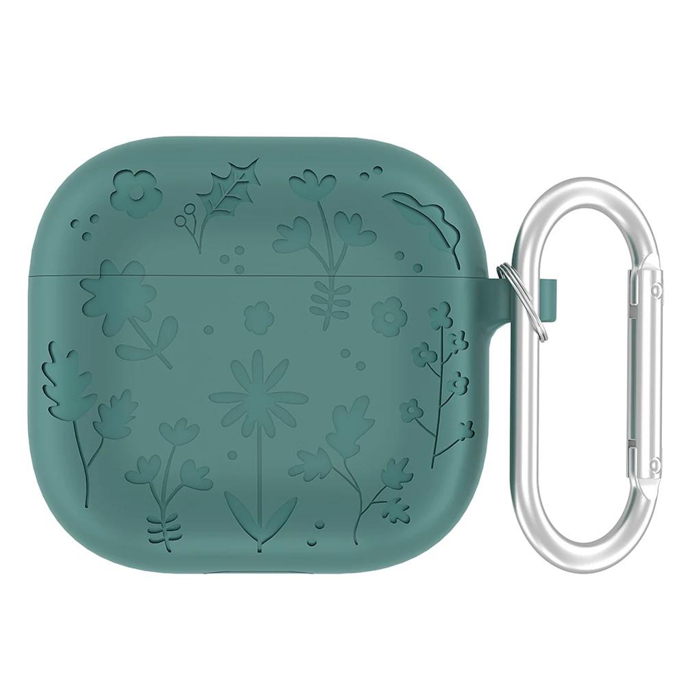 Silicone Earphone Protective Case with Carabiner for AirPods 4 2025 Shockproof and Dustproof Cover