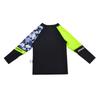 Boys' Long-Sleeve Quick-Dry Sunscreen Swimsuit with Fluorescent Shorts