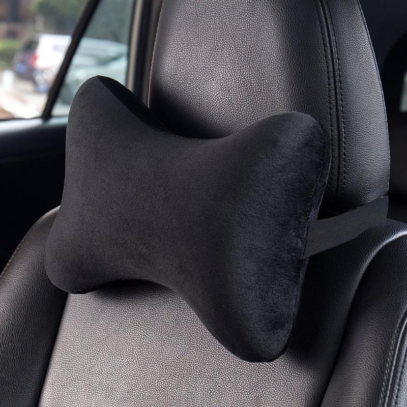 

2pcs Memory Cotton Neck Pillow - 100% Polyester Flannel, Breathable & Supportive Car Headrest & Seat Cushion. чёрный
