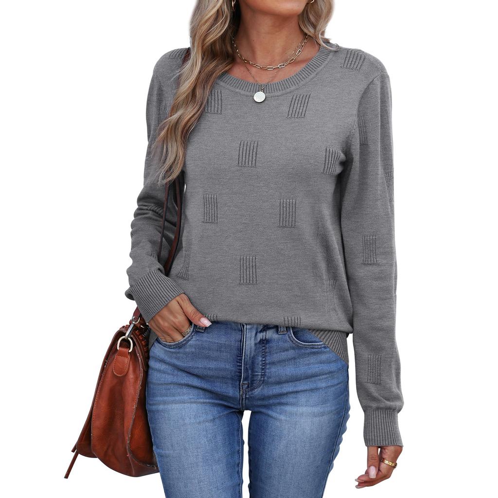 Women Fashion Pullover Sweater R-Neck Long Sleeve Shirts Blouse Knit Casual Cozy Clouds Top