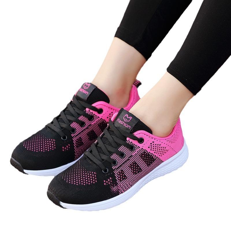 Spring new fly-woven shoes casual students versatile lace-up mesh women's shoes sports shoes women