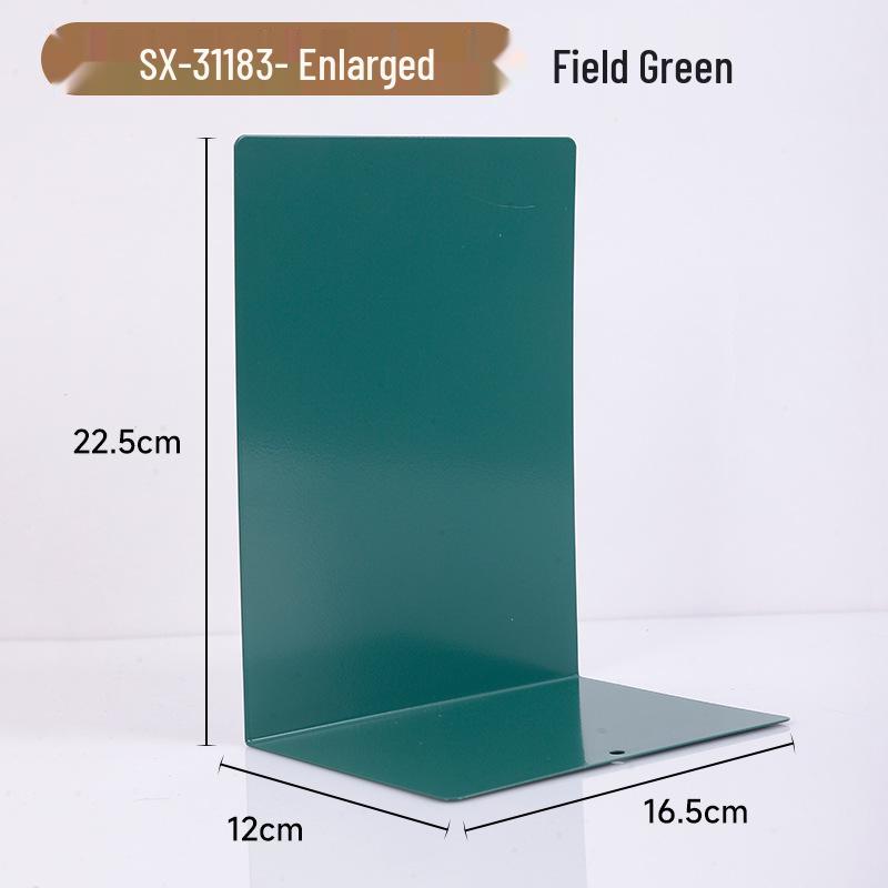 Large L-Shaped Thickened Metal Bookend for Organizing Books and Files