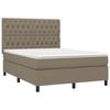 VidaXL Lit à sommier tapissier avec matelas Taupe 140x190 cm Tissu - Modèle 3142013