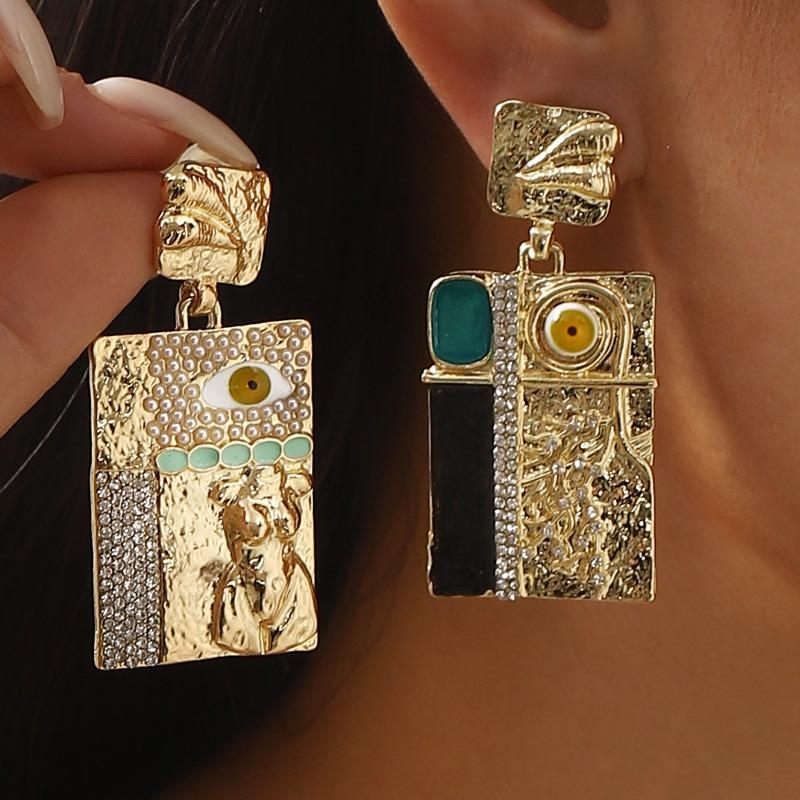 Devil's Eye Rhinestone Earrings