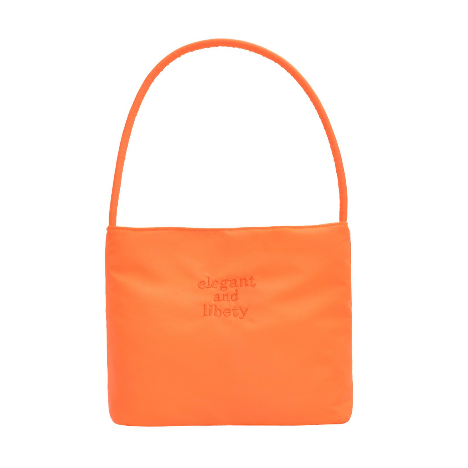 

Летняя новая простая нейлоновая сумка под мышкой, дизайн с вышивкой алфавита, ручная сумка-ведро для поездок на работу флуоресцентный оранжевый