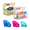 Kids Pool Diving Treasure Chest Toy Set with Gemstones for Summer Swimming Pool and Water Play Activities for Children Outdoor Game