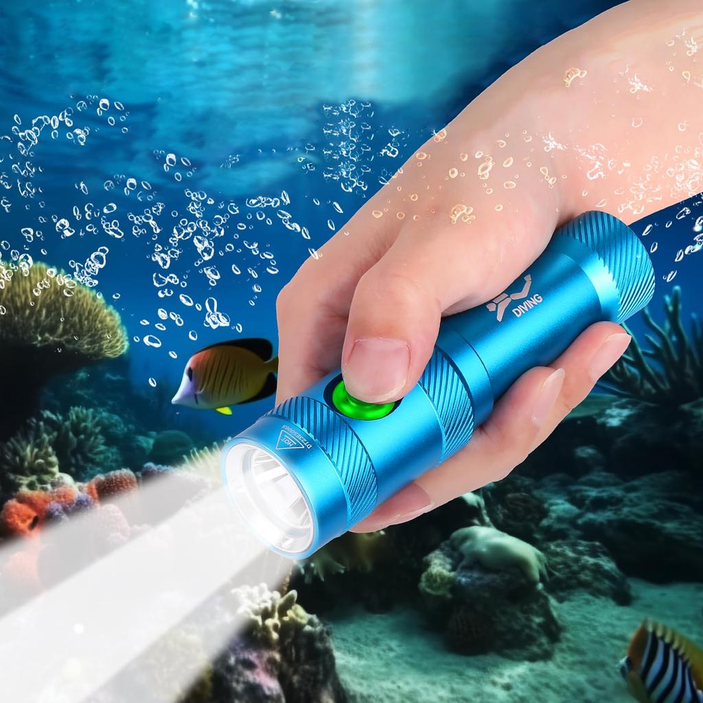 Diving 3 Lighting High 5000 Usable Up To 250m Submersible Compact LED Underwater Battery Level Ideal for Outdoor Activities Like Emergency and Power