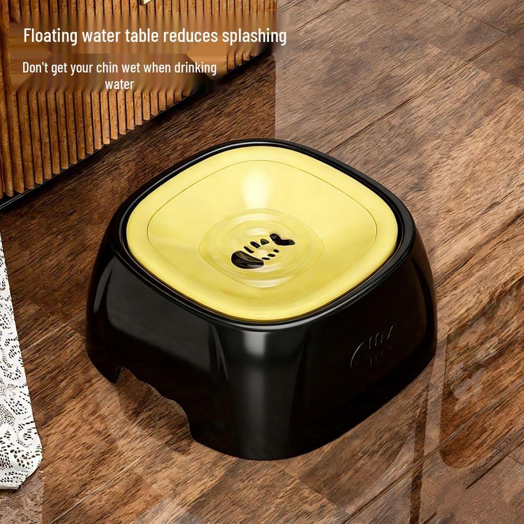 Cartoon Anti-Spill Water Bowl for Cats and Small Dogs - Large Capacity, No Plug Design