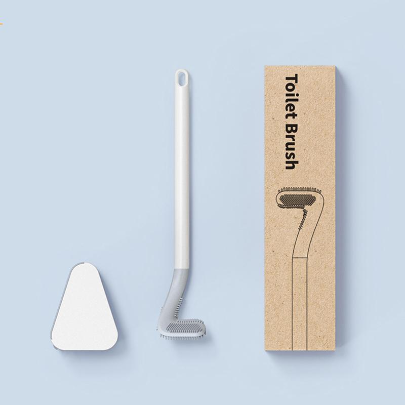 Toilet Brush Household No Dead Angle Long Handle Toilet Artifact Wall Mounted Base Silicone Toilet Brush