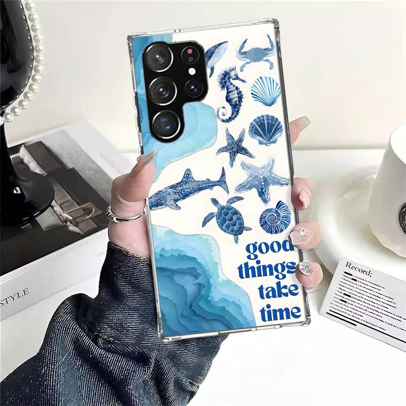 Ocean Starfish Sea Turtle Shark Soft Phone Case For Samsung Galaxy S22 S23 S24 S25 Edge S26 Ultra S20 FE S21 Plus + Fundas Coque