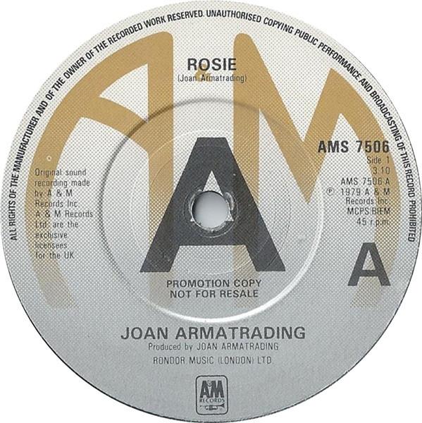 

7inch Record JOAN ARMATRADING - Rosie AMS7506PROMO A&M Records 1979 UK Soul/Funk Used