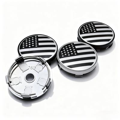 4pcs US American Flag Logo Emblem Car Wheel Center Caps 60MM 56MM Car Wheels Hub Cap Stars And Stripes Badge Rim Hubcaps Cover