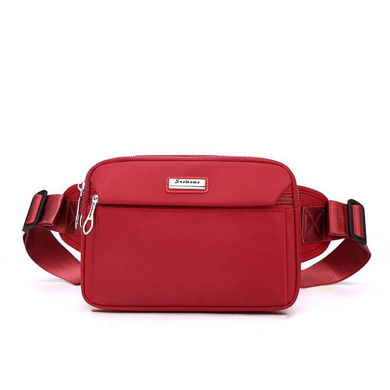 Chest Bag Women's Nylon Solid Color Small Bag Crossbody Bag Waist Bag